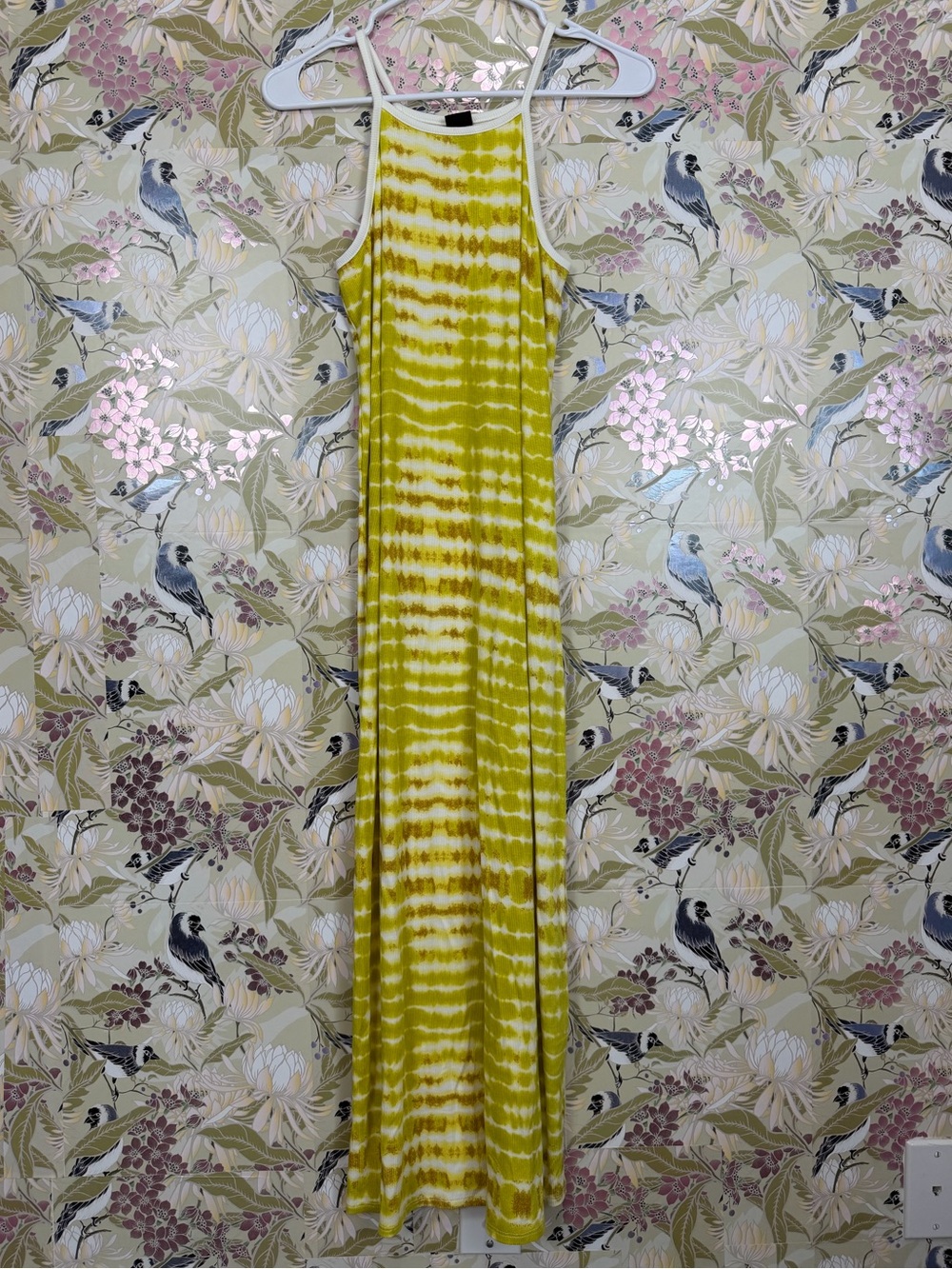 art class Lime Yellow Tie-Dye Halter Maxi Dress